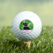 Green Tropical Island Black Dog Golf Ball (Insitu T-Shirt)