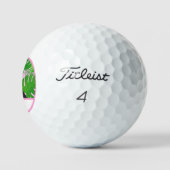 Green Tropical Island Black Dog Golf Ball (Logo)