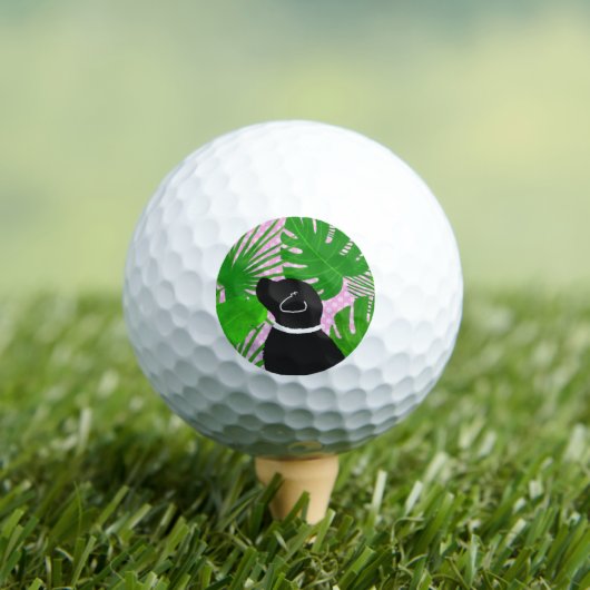 Green Tropical Island Black Dog Golf Balls Golfball (Insitu T-Shirt)