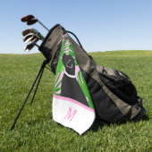 Green Tropical Island Black Dog Golf Handtuch (Gras)