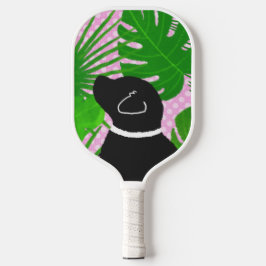 Green Tropical Island Black Dog Pickleball Paddel Pickleball Schläger