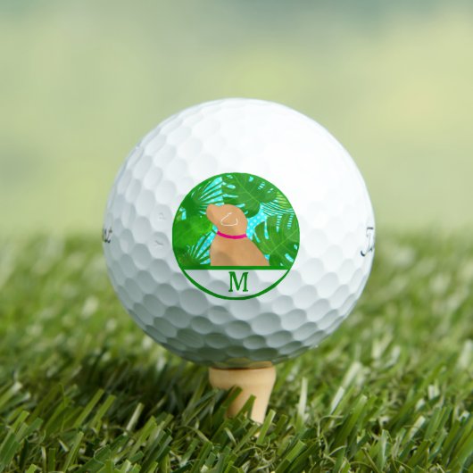 Green Tropical Island Yellow Dog Golf Ball (Insitu T-Shirt)