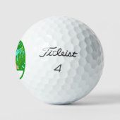 Green Tropical Island Yellow Dog Golf Ball (Logo)