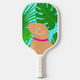 Green Tropical Island Yellow Dog Pickleball Paddel Pickleball Schläger