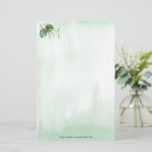 Green Tropical Leaf Gold Monogram Letter M Briefpapier (Stehend Vorderseite)
