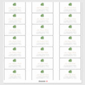Green Tropical Leaf Guest Envelope Address Labels (Blatt)