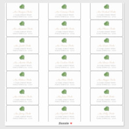 Green Tropical Leaf Guest Envelope Address Labels
