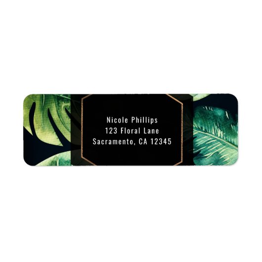 Green Tropical Leaves Black Elegant (Vorne)