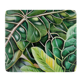 Green Tropical Leaves Housewarming Gift Schneidebrett