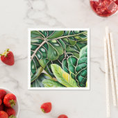 Green Tropical Leaves Housewarming Gift Serviette (Beispiel)