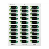 Green Tropical Leaves White Elegant Einladung (Vorne)