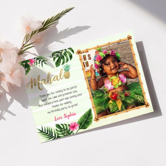 Green Tropical Mahalo Danke Karte