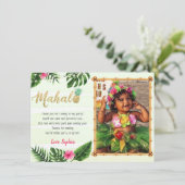 Green Tropical Mahalo Danke Karte (Stehend Vorderseite)