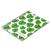 Green Tropical Monstera Blätter Muster Notizblock (Linke Seite)
