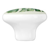 Green Tropical Monstera Leaf Keramikknauf (Seitenansicht)