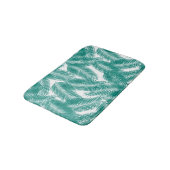 Green Tropical Palm Blätter Muster Badematte (Schrägansicht)