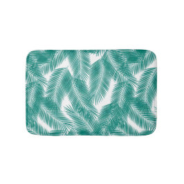 Green Tropical Palm Blätter Muster Badematte