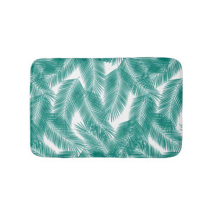 Green Tropical Palm Blätter Muster Badematte