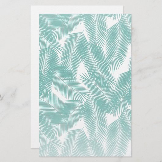 Green Tropical Palm Blätter Muster Briefpapier (Vorne/Hinten)