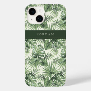 Green Tropical Palm Blätter Muster Case-Mate iPhone 14 Hülle