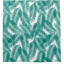 Green Tropical Palm Blätter Muster Duschvorhang