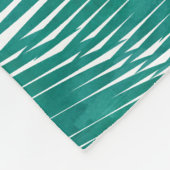 Green Tropical Palm Blätter Muster Fleecedecke (Ecke)