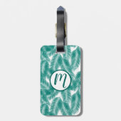Green Tropical Palm Blätter Muster Gepäckanhänger (Rückseite vertikal)