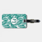 Green Tropical Palm Blätter Muster Gepäckanhänger (Rückseite horizontal)