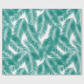Green Tropical Palm Blätter Muster Geschenkpapier (Flach)