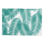 Green Tropical Palm Blätter Muster Kissenbezug (Rückseite)
