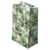 Green Tropical Palm Blätter Muster Kleine Geschenktüte (Rückseite Schrägansicht)
