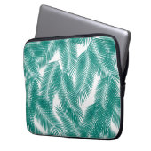 Green Tropical Palm Blätter Muster Laptopschutzhülle (Vorderseite Links)