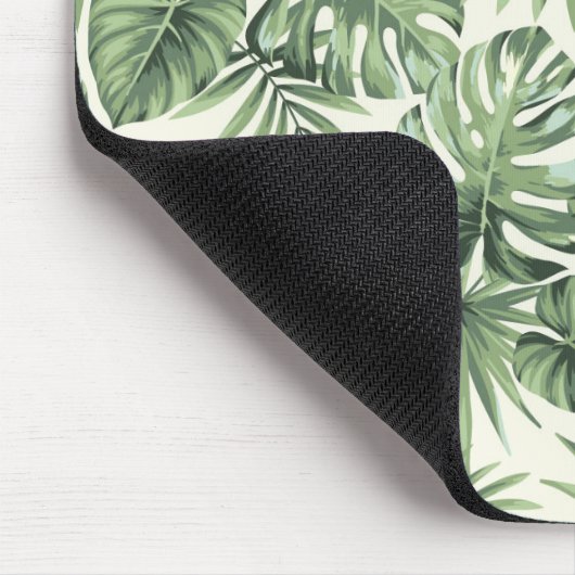 Green Tropical Palm Blätter Muster Mousepad (Ecke)