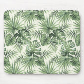 Green Tropical Palm Blätter Muster Mousepad (Vorne)