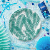 Green Tropical Palm Blätter Muster Pappteller (Party)