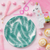 Green Tropical Palm Blätter Muster Pappteller (Party)