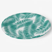 Green Tropical Palm Blätter Muster Pappteller (Schrägansicht)