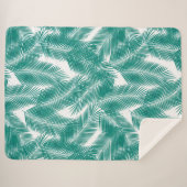 Green Tropical Palm Blätter Muster Sherpadecke (Vorderseite (Horizontal))
