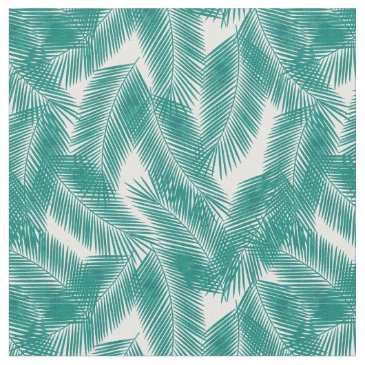 Green Tropical Palm Blätter Muster Stoff (Nahaufnahme)