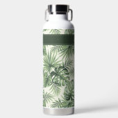 Green Tropical Palm Blätter Muster Trinkflasche (Vorderseite)