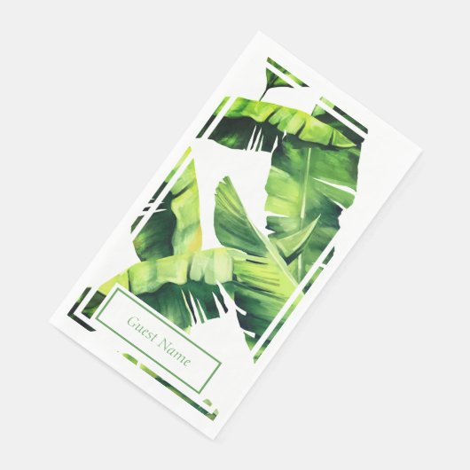 Green Tropical Palm Blätter Papier Handtücher Serviette (Ecke)