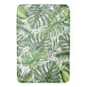 Green Tropical Palm Blätter Sommerinsel Breeze Badematte (Vorderseite Vertikal)