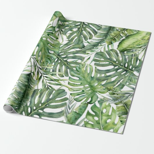 Green Tropical Palm Blätter Sommerinsel Breeze Geschenkpapier (Ungerollt)