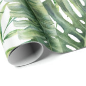 Green Tropical Palm Blätter Sommerinsel Breeze Geschenkpapier (Rolleneckpunkt)