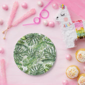 Green Tropical Palm Blätter Summer Island Wedding Pappteller (Party)