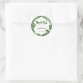 Green Tropical Palm Blätter Summer Island Wedding Runder Aufkleber (Tasche)