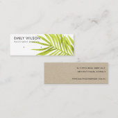 GREEN TROPICAL PALM FAUNA EARRING STUD DISPLAY MINI VISITENKARTE (Vorne/Hinten)