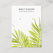 GREEN TROPICAL PALM FAUNA NECKLACE EARING DISPLAY VISITENKARTE (Vorderseite)