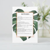 Green Tropical Palm Leaves Deatils Begleitkarte (Stehend Vorderseite)