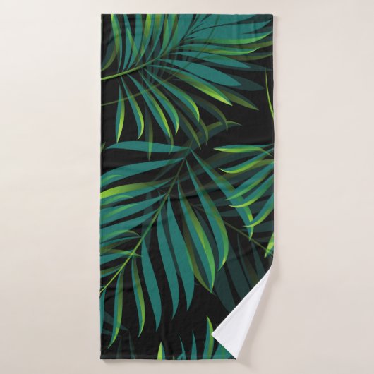 Green tropical palm leaves. Seamless pattern graph Badehandtuch (Badehandtuch)